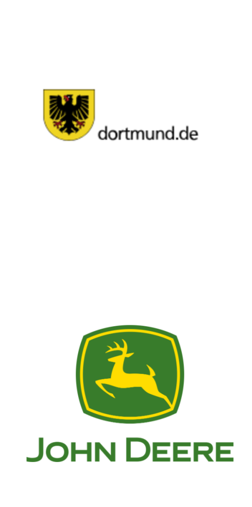 Logotipo Dortmund.de y Logotipo John Deere