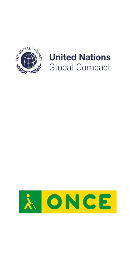 Logotipo United Nations Global Compact y Logotipo ONCE